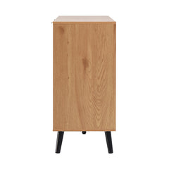 Side panel buffet cabinet with storage room, 47.2 "natural wood color kitchen cabinet with 3 drawers and 2 doors