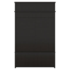 Hall tree with roof rack and storage platform, corridor shoe cabinet with sliding door, clothes hanger with 5 hooks black