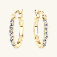 925 Sterling Silver Moissanite Huggie Earrings
