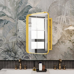 16x24 inch embedded metal frame medicine cabinet with mirror storage cabinet and adjustable shelf matte gold