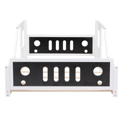 Full Size Classic Car-Shaped Platform Bed with Wheels White