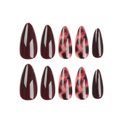 Simple French Wearable False Nails Almond Colorful Stripes Colorblock Design Manicure Fake Nails Line Full Cover Press On Nail