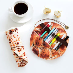 Stationery box fun pancake man student personality pencil case simulation pencil storage box