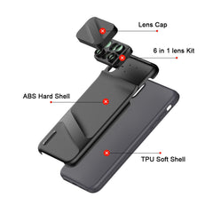Camera Lens Phone Case for iPhone XR XS Max Fisheye Wide Angle Macro Lens Phone Cover Mobile Phone Lensese Case Full Coverage