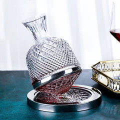 360 Rotating Wine Decanter Tumbler Design Dispenser Crystal Glass Wine Aerator Mirror Jug Gift Bar Decor Art Glassware 1500ML