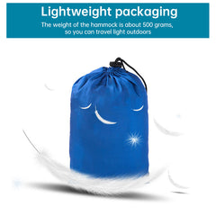 Light double nylon camping hammock with straps. Great for trips, beach, yard & garden.