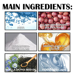 Red Onion Black Seed Oil Shampoo, Clean Scalp Easy Anti-Dandruff Smooth Hair Oil Control Shampoo