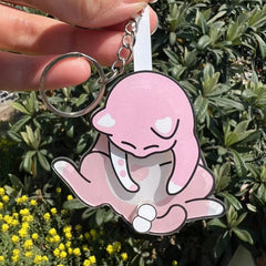 Creative Pulling and Playing Egg Cat Keychain Pendant Cute and Bizarre Spinable Bag Pendant