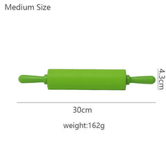 Wooden Handle Silicone Rolling Pin Rolling Pin Roller Flour Pin Small Medium And Large Household Baking Tools And Kitchenware