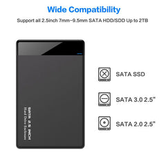 2.5-inch SATA portable hard drive box USB 3.0 portable hard drive protection box