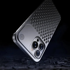 Metalen Warmteafvoer Telefoonhoes Voor Iphone 13 12 14 15 Pro Max Plus Koelende Geur Randloze Holle Aluminium Schokbestendige Hoes