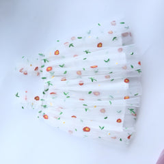 New embroidered mesh suspender dress for girls strapless fluffy princess dress