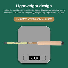 26cm ultra-short portable telescopic fishing rod, carbon fiber material, micro guide rings, ultra-light and durable.