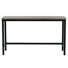 TOPMAX Counter Height Extra Long Dining Table Set with 3 Stools Pub Kitchen Set Side Table with Footrest  Gray