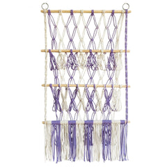 Simple decoration of shelves for children's rooms book ornaments wooden sticks 3-layer plush Bohemian toy storage net bag