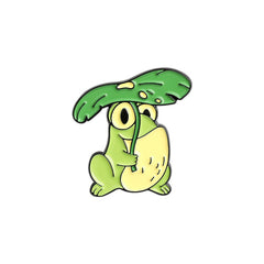 Quack Quack Enamel Pin Custom Frog Lotus Leaf Brooches Bag Lapel Pin Cartoon Animal Badge Jewelry Gift for Kids Friends