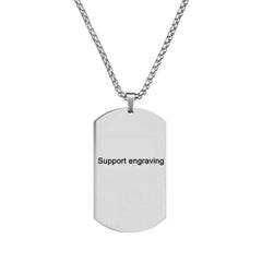 European and American high-end stainless steel military brand necklace engraved pendant jewelry