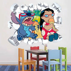 StarCraft Baby Stitch Wall Sticker Self Adhesive Picture Back Adhesive Cartoon Sticker Bedroom Dormitory Bedhead Wall Wallpaper