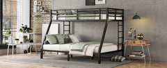 Metal Twin XL over Queen Bunk Bed for Teens and Adults,Space-Saving/Noise Reduced/No Box Spring Needed