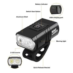 Rechargeable bicycle cycling night light USB light T6 light Strong flashlight Mountain bike front and rear light accessories