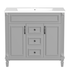 36'' Bathroom Vanity with Top Sink, Modern Bathroom Storage Cabinet with 2 Soft Closing Doors and 2 Drawers, Single Sink Bathroo