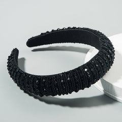 Hair Hoop Hand Woven Beaded Head Hoop Female Baroque Sponge Hair Bundle Korean Style Of The Net Red Face Wash Hair Accessories