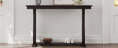 48-Inch Rustic Vintage Console Table --- Farmhouse Style Entryway Table with Open Shelf and Sturdy Construction  (Espresso)