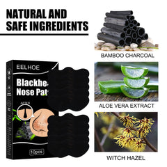 Black Pig Nose Patch, Bamboo Charcoal Remove Blackhead Acne Tear Nose Mask Patch
