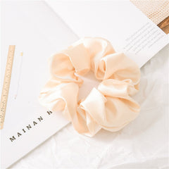 Women Silk Scrunchie Elastic Handmade Multicolor Hair Band Ponytail Holder Headband Hair Accessories 1PC Satin Silk Solid Colo