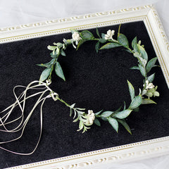 Minimalist Forest Flower Wreath Headflower Pregnant Women Spring Forest Shooting Green Plants Fresh Headwear Children's Festival Accessories