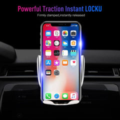 Automatic Clamping Wireless Car Charger Air Vent Phone Holder 360 Degree Rotation USB Charging Mount Bracket
