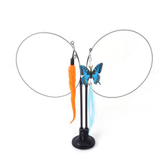 Suction cup cat toy stick that can be attached and held with steel wire multi head interchangeable cat toy and pet supplies