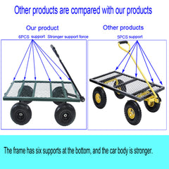 Wagon Cart Garden cart trucks make it easier to transport firewood (green)