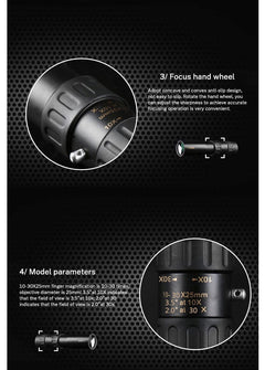 10-30×25 Zoom HD Portable Strong Binoculars Long Range Professional Spyglass Monocular Telescope Low Night Vision for Hunting