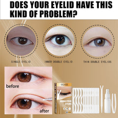 Double Eyelid Styling, Eyelet Lace Mesh Invisible Glue-Free Breathable Super Stick Long Lasting Clip Set
