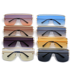 New Style One Piece Sunglasses Fashion Rimless Sunglasses Women's Trendy Sunglasses
