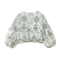 Fashionable Casual Loose Embroidered Short Top and Shorts for Women