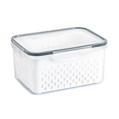 Kitchen food sealed preservation box fruit and vegetable drainage plastic storage box with lid