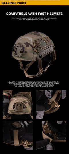 FAST SF Ultra-high Cut Camouflage Helmet Cover (Medium Size, M)