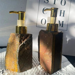 1 PCS Natural Pink Crystal Stone Press Bottle Dispenser 30ml Liquid Dispenser Shower Gel  Wash Light Luxury Bathroom Accessory