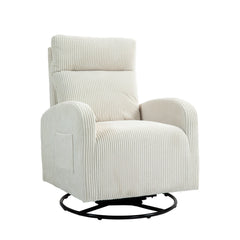 JiaDa Upholstered Swivel Glider.Flannel fabric.Rocking Chair for Nursery in Beige.Modern Style One Left Bag