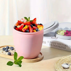 Portable Yogurt Cereal Cups with Lids. Ideal for Overnight Oats, DIY Salads & Parfaits. Great for Breakfast or Lunch