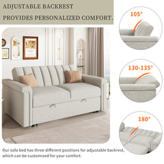 U_STYLE Convertible Soft Cushion Sofa Pull Bed ,for Two People to Sit On