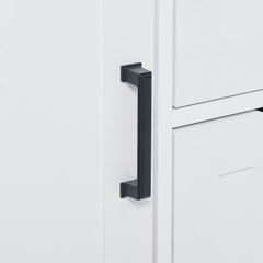 Bathroom storage cabinet with doors and drawers, multiple storage spaces, independent, open adjustable shelves, white