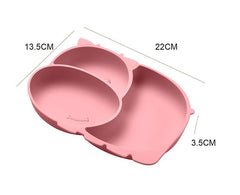 Baby All-In-One With Suction Cup Compartment Food Supplement Bowl Fork Spoon Feeding Tableware Set Children's Silicone Dinner Plate