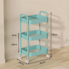 3 - tier rolling metal utility cart with wheels. Multifunctional, for kitchen, etc. Model: FRUTA - 001 1690 2090