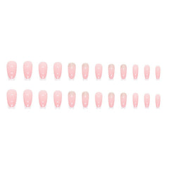 French simple glitter girl’s soft and tender wearable manicure nails