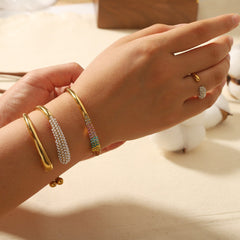 Colorful zirconium full diamond high-end fashion stainless steel casting bracelet bracelet bracelet accessories