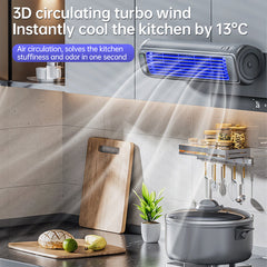 Wall-mounted AC fan: quiet, rechargeable, portable, cooling. For home, kitchen, bathroom – no drilling.