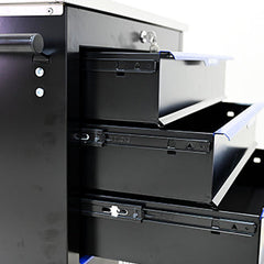 5 DRAWERS MULTIFUNCTIONAL TOOL CART WITH WHEELS-BLACK+BLUE